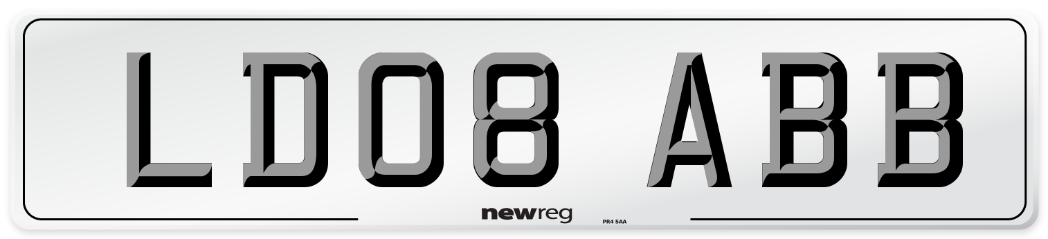 LD08 ABB Number Plate from New Reg